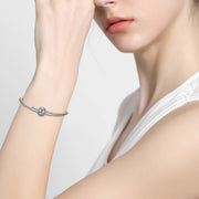 silver snake bone chain bead bracelet - MRSLM