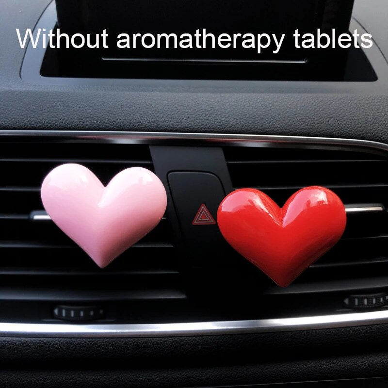 Red heart car air freshener clip, view 4 - MRSLM