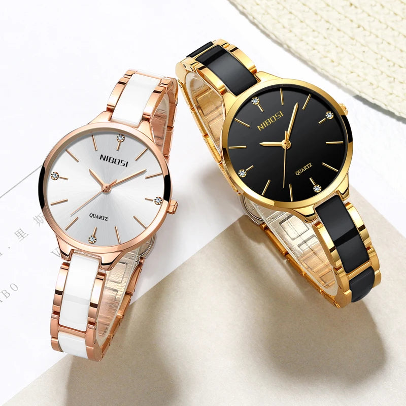 women's ceramic bracelet quartz watch, view 4 - MRSLM