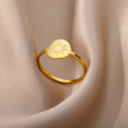 round gold sun rings, view 4 - MRSLM