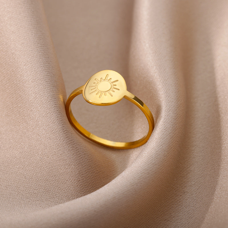 round gold sun rings, view 4 - MRSLM