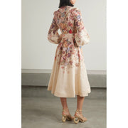 stand collar geometric print dress, view 2 - MRSLM