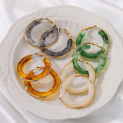 Acrylic gradient hoop earrings for women, view 6 - MRSLM