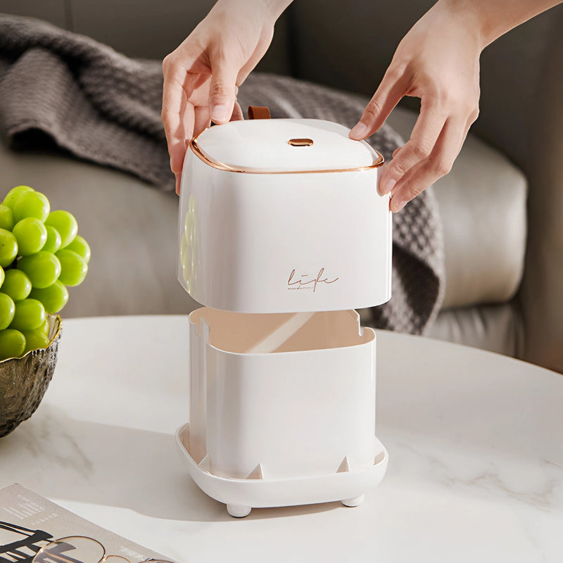 compact pressing desktop trash can, view 7 - MRSLM