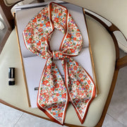 Floral print long polyester scarf, view 12 - MRSLM