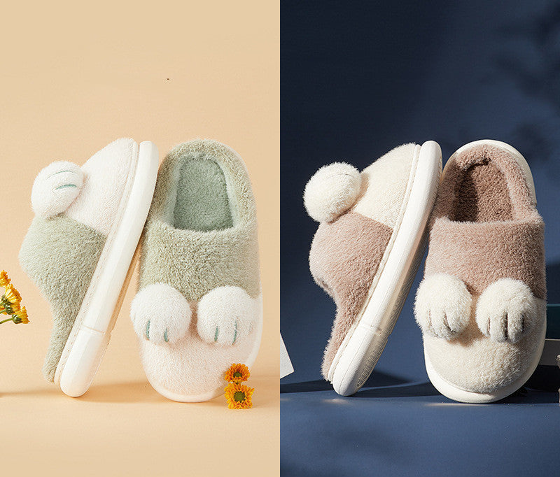 cat's claw cotton slippers, view 2 - MRSLM
