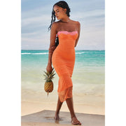lace spaghetti strap backless bodycon maxi dress, view 2 - MRSLM
