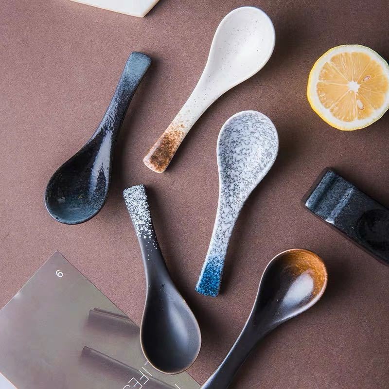 japanese ceramic soup spoon, view 8 - MRSLM
