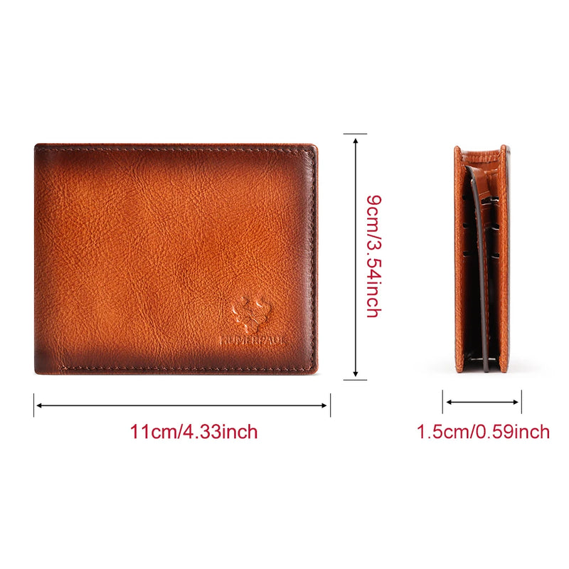 genuine leather bifold wallet, view 10 - MRSLM