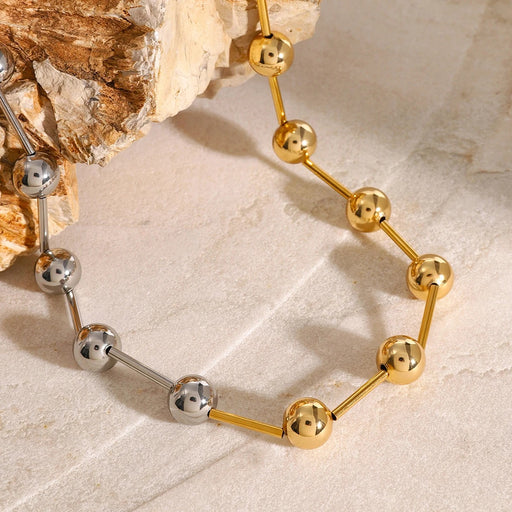 minimalist beaded clavicle chain necklace - MRSLM