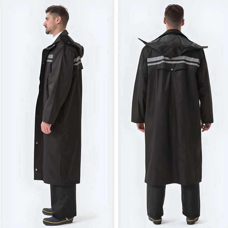 Men's long waterproof raincoat, view 4 - MRSLM