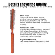 round wood hair brush, view 6 - MRSLM