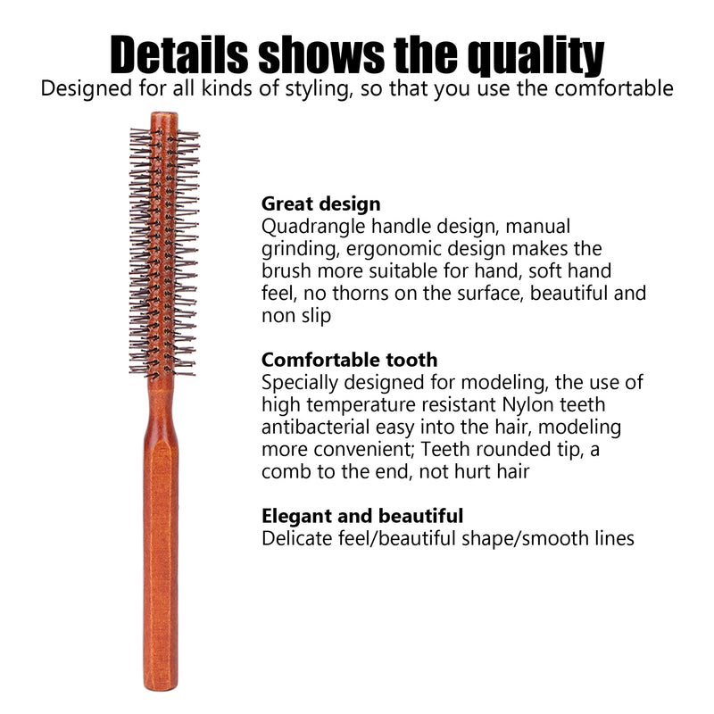 round wood hair brush, view 6 - MRSLM
