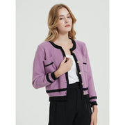 purple knit cardigan, view 6 - MRSLM