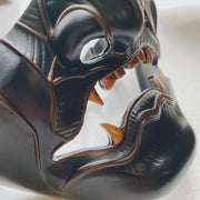 black resin concave cosplay mask, view 3 - MRSLM