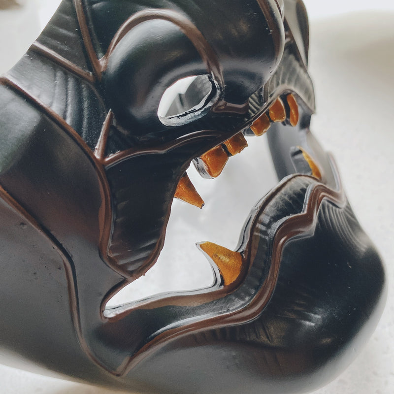 black resin concave cosplay mask, view 3 - MRSLM