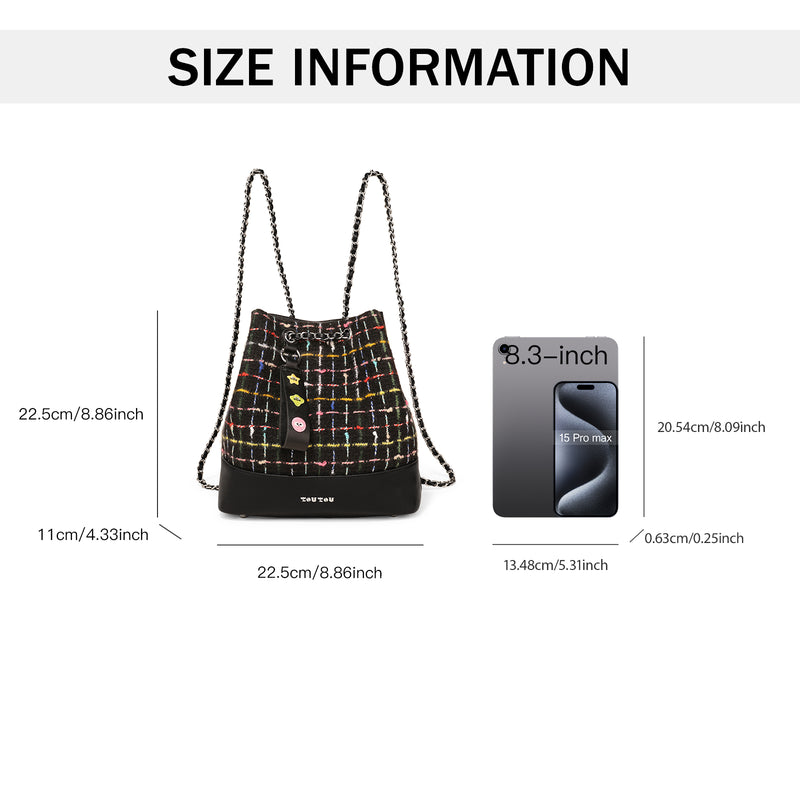 wool chain backpack, view 9 - MRSLM