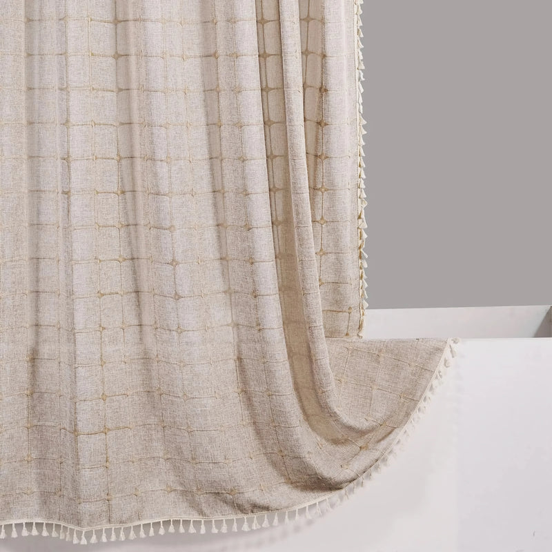 Waterproof imitation linen shower curtain - MRSLM
