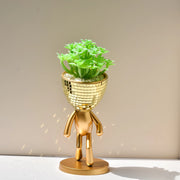 mirror disco walking man planter pot, view 7 - MRSLM