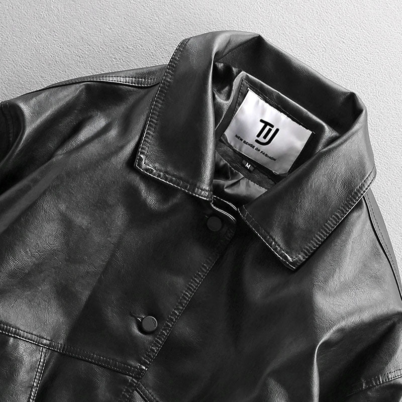 men's pu leather pilot jacket, view 2 - MRSLM