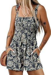 Flower print shorts jumpsuit sleeveless, view 5 - MRSLM