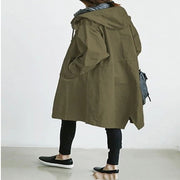 women's hooded windbreaker jacket with button pockets, view 16 - MRSLM