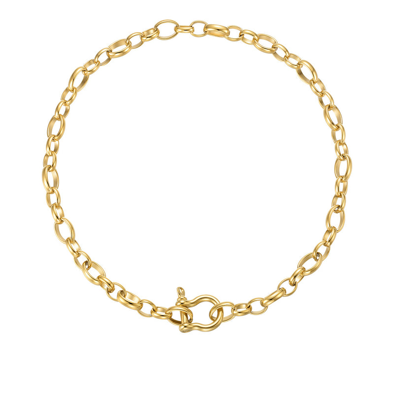 hip-hop titanium steel U-lock chain necklace, view 5 - MRSLM