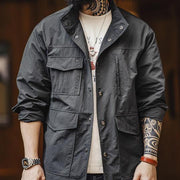 men's vintage dark gray waterproof jacket - MRSLM