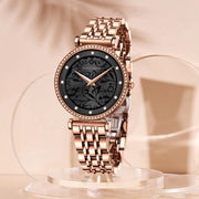 women's 3D dial stainless steel quartz watch, view 4 - MRSLM
