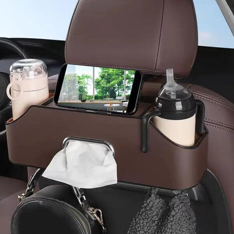 PU leather car seat back organizer, view 7 - MRSLM