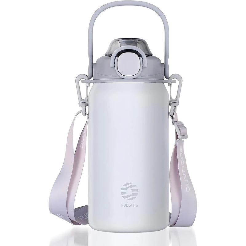 large capacity stainless steel thermos bottle with straw, view 3 - MRSLM