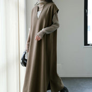 women's loose V-neck autumn winter dress, view 8 - MRSLM