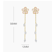 cherry blossom tassel earrings, view 3 - MRSLM