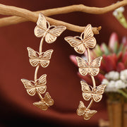 butterfly drop earrings, view 6 - MRSLM