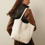 elegant large capacity leather shoulder bag - MRSLM