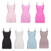 sling lace hip dress, view 3 - MRSLM