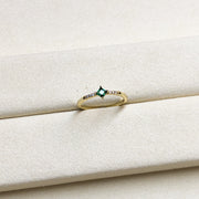 S925 silver adjustable green stone ring, view 6 - MRSLM