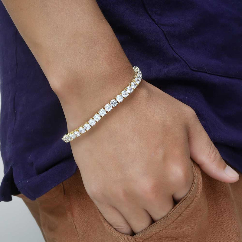 hip hop tennis chain bracelet, view 4 - MRSLM
