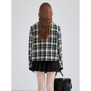 plaid contrast women's short jacket, view 4 - MRSLM
