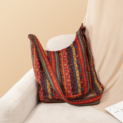 bohemian vintage canvas shoulder bag - MRSLM