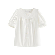 white square collar puff sleeve shirt, view 7 - MRSLM