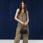 silk-lined TPU crossbody baguette bag, view 11 - MRSLM
