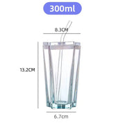 starlight gradient glass mug with straw and lid, view 2 - MRSLM