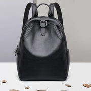 Blue grey leather women backpack, view 10 - MRSLM