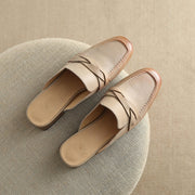Low heel leather mules, view 2 - MRSLM
