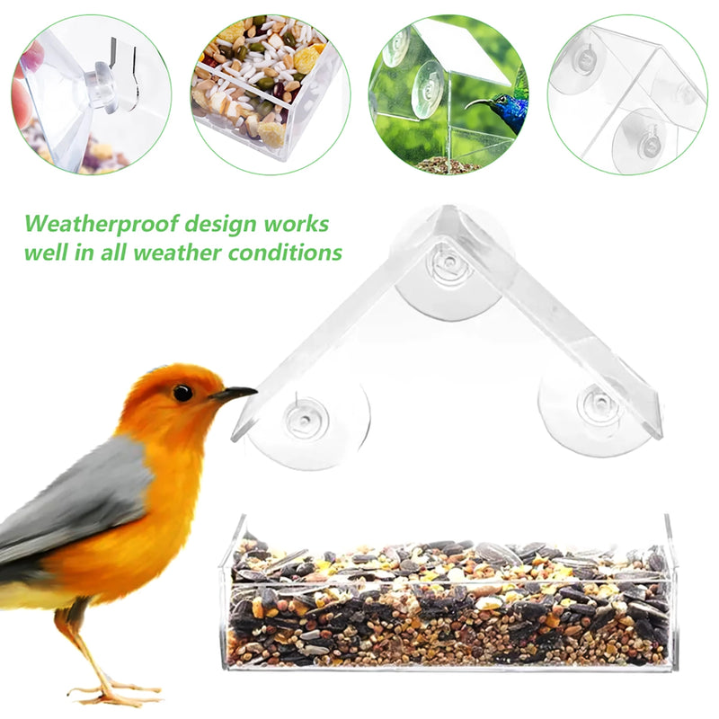 window bird feeder house, view 5 - MRSLM