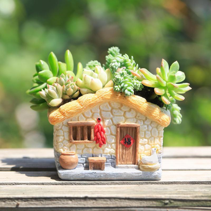 vintage farmhouse resin planter - MRSLM