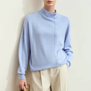 asymmetrical mock neck sweater, view 3 - MRSLM