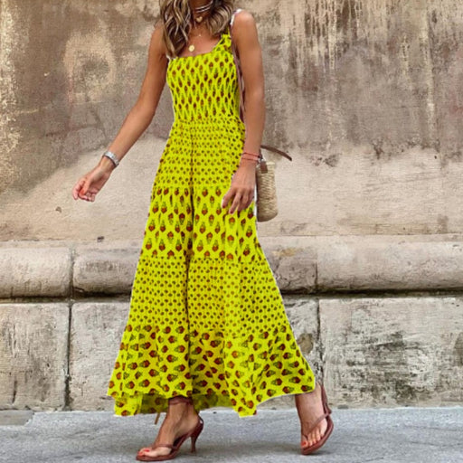 women's sling bohemian printed dress - MRSLM