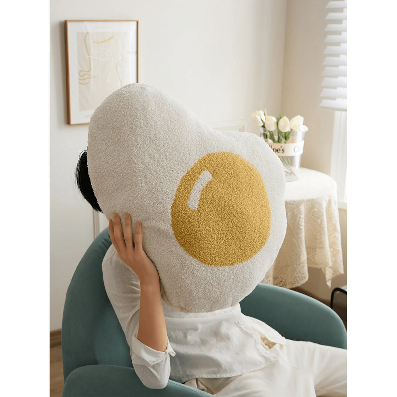 kawaii fried egg throw pillow, view 5 - MRSLM
